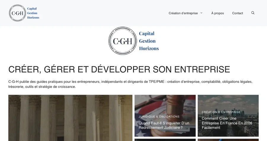 Page d'accueil du site C-G-H