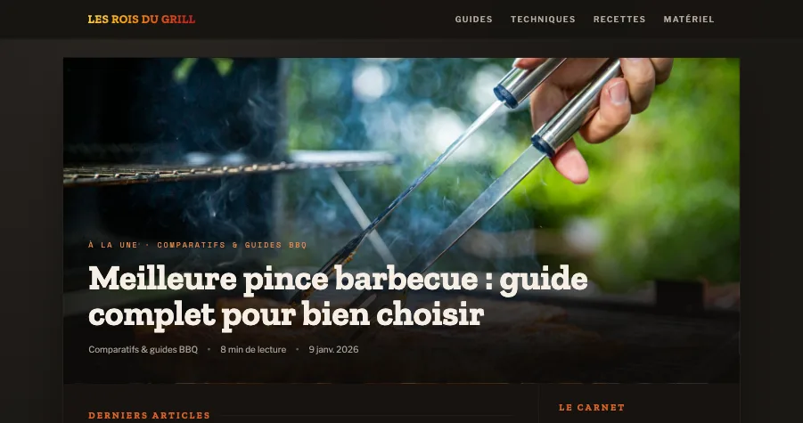 Page d'accueil du site Les Rois du Grill