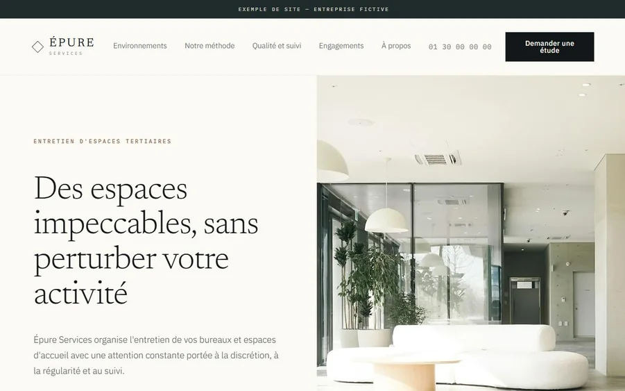 Aperçu de la démo : Nettoyage premium et tertiaire
