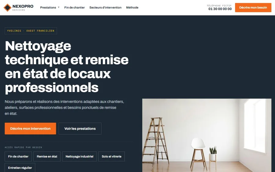 Aperçu de la démo : Multi-services et nettoyage spécialisé